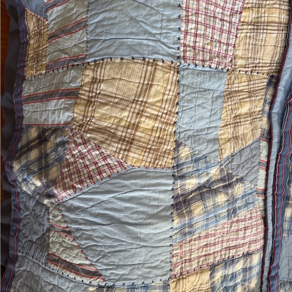 Pottery Barn Kids twin plaid quilt